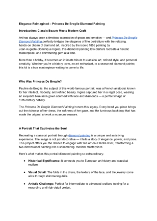 Elegance Reimagined – Princess De Broglie Diamond Painting