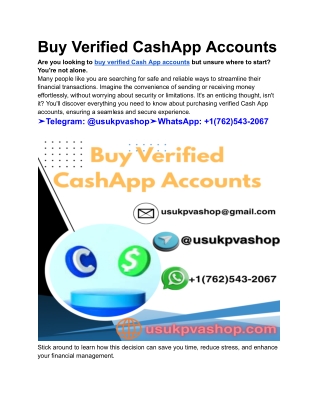 Buy Verified CashApp Accounts