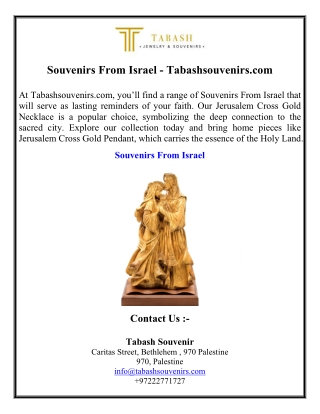 Souvenirs From Israel - Tabashsouvenirs.com