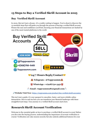 13 Steps to Buy a Verified Skrill Account in 2025