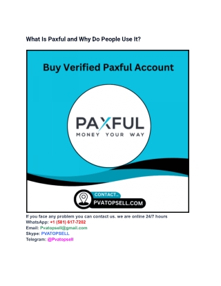 What Is Paxful and Why Do People Use It