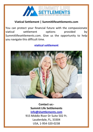 Viatical Settlement  Summitlifesettlements.com