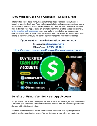 100% Verified Cash App Accounts – Secure & Fast