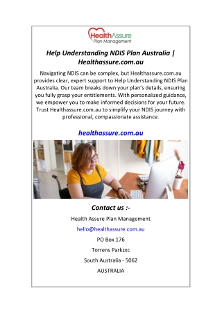 Help Understanding NDIS Plan Australia  Healthassure.com