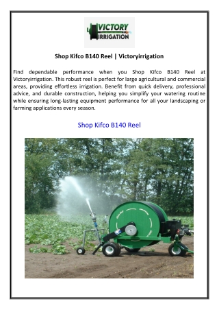 Shop Kifco B140 Reel  Victoryirrigation