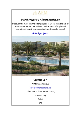 Dubai Projects  Afmproperties.ae