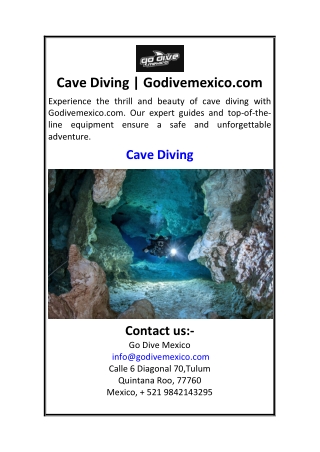 Cave Diving  Godivemexico.com