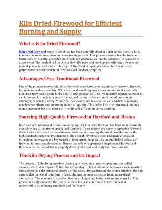 Premium Kiln Dried Firewood for Clean, Hot Burns