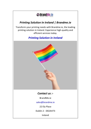 Printing Solution In Ireland  Brandme.ie