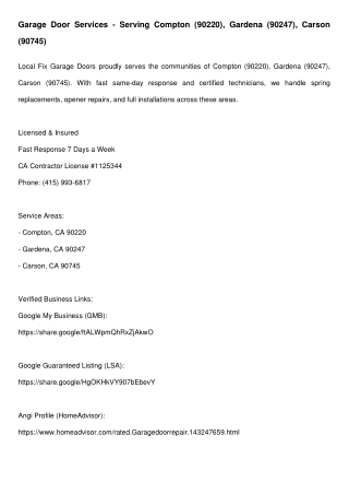 Garage_Service_Compton_Gardena_Carson