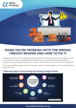 Signs You’re Working with the Wrong Freight Broker and How to Fix It