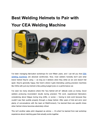 Best Welding Helmets to Pair with Your CEA Welding Machine
