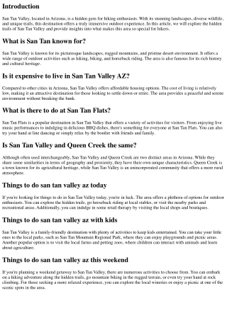 Discover Hidden Trails: Hiking Off the Beaten Path in San Tan Valley