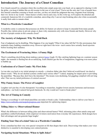 Confessions of a Closet Comedian: Why I Can Not Quit Cracking Jokes!