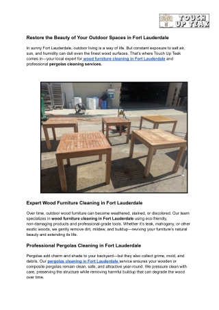 Restore the Beauty of Your Outdoor Spaces in Fort Lauderdale