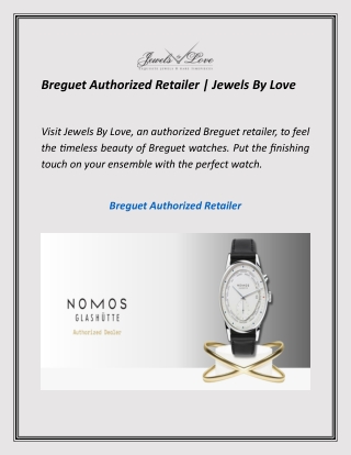 Breguet Authorized Retailer | Jewels By Love