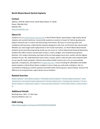 North Miami Beach Dental Implants