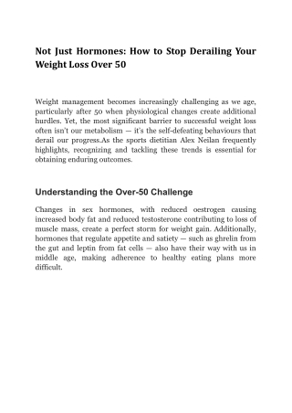 Not Just Hormones_ How to Stop Derailing Your Weight Loss Over 50