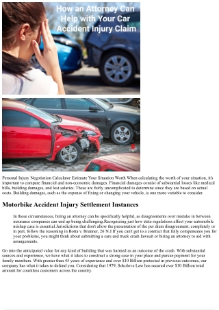 Crash Settlement Calculator