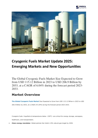 Cryogenic Fuels Market Update 2025