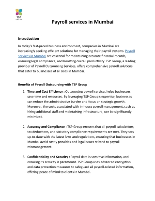 Payroll services in Mumbai