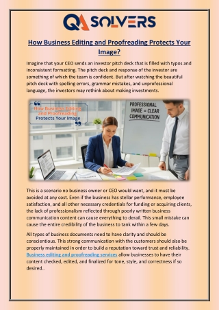 How Business Editing and Proofreading Protects Your Image