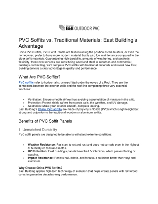 PVC Soffits vs. Traditional Materials
