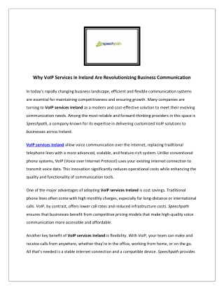 Why VoIP Services in Ireland Are Revolutionizing Business Communication