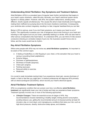 Understanding Atrial Fibrillation_ Key Symptoms and Treatment Options