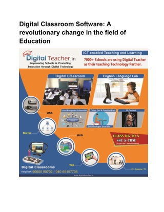 Digital Classroom Software A revolutionary change in the field of Education