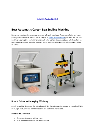 Best Automatic Carton Box Sealing Machine