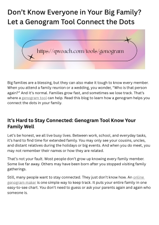 The Future of Family Mapping: Discover the Best Genogram Tool