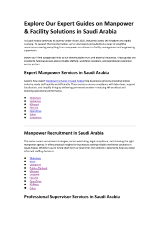 Explore Our Expert Guides on Manpower