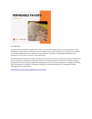 Permeable pavers