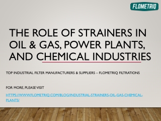 The Role of Strainers in Oil & Gas, Power Plants, and Chemical Industries