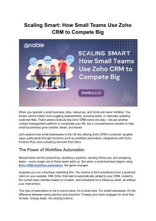 Scaling Smart_ How Small Teams Use Zoho CRM to Compete Big