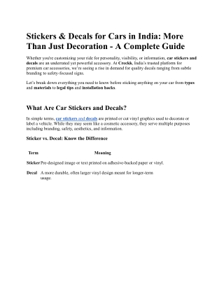 Car Stickers & Decals: The Ultimate Guide for Customization & Safety
