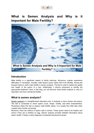 What is Semen Analysis and Why is it Important for Male Fertility
