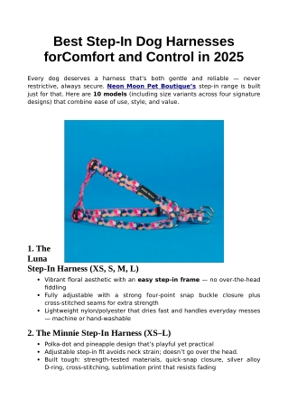 Best Step‑In Dog Harnesses for Comfort and Control in 2025