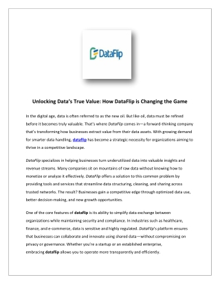 Unlocking Data’s True Value: How DataFlip is Changing the Game