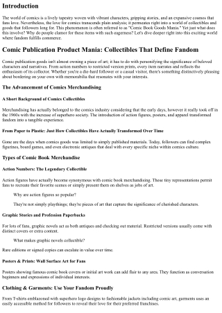 Comics Merchandise Mania: Collectibles That Define Fandom