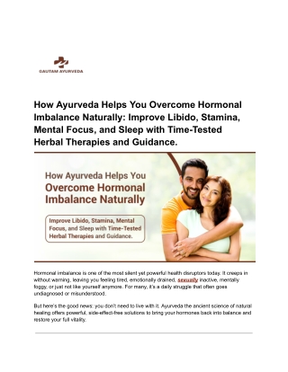 How Ayurveda Helps You Overcome Hormonal Imbalance Naturally