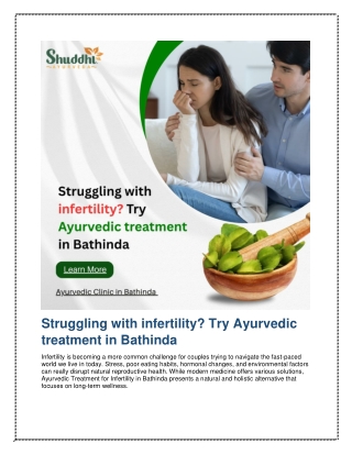 Struggling with infertility Try Ayurvedic treatment in Bathinda.docx