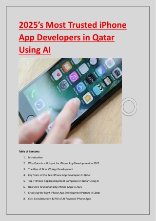 2025’s Most Trusted iPhone App Developers in Qatar Using AI