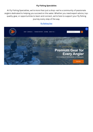 Fly Fishing Specialties