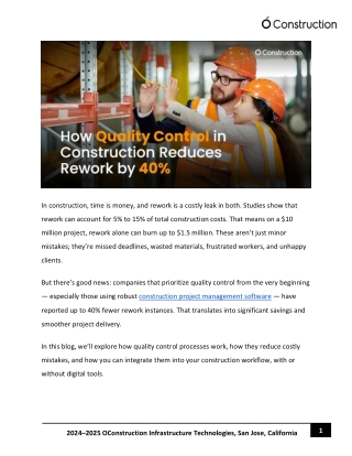 How Quality Control in Construction Reduces Rework by 40%