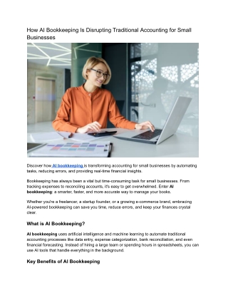 How AI Bookkeeping Is Disrupting Traditional Accounting for Small Businesses