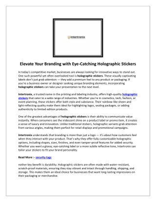 Elevate Your Branding with Eye-Catching Holographic Stickers