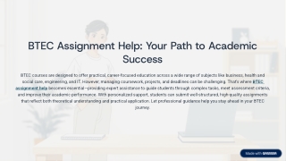 Achieve Academic Excellence with Reliable and Professional BTEC Assignment Help