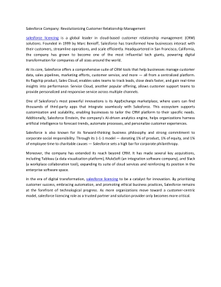 salesforce licencing